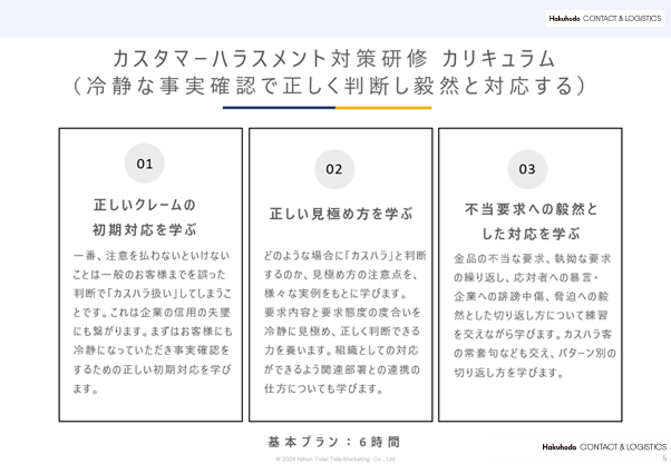 カスタマーハラスメント研修サービス資料